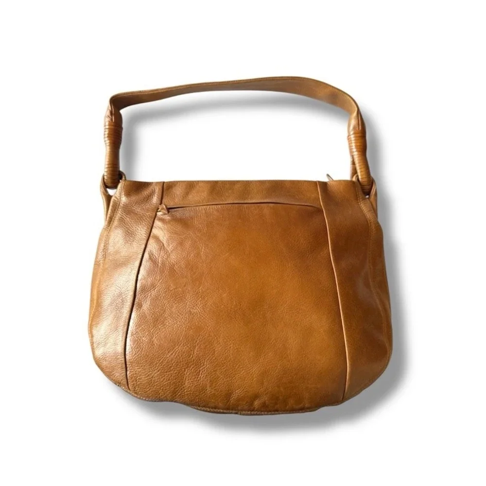 Derek Alexander Vintage Leather Hobo Bag Purse British Tan Brown Boho Large VTG